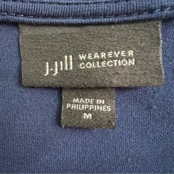J. Jill Women’s Pullover Knit Top Sz Medium Color Navy Blue 3/4 Sleeves Stretch - Picture 5 of 10